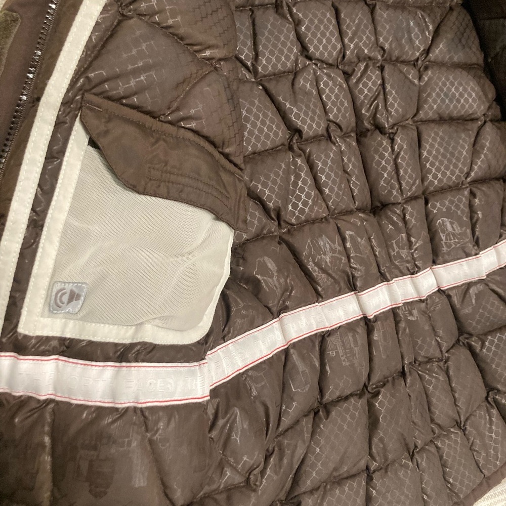 Y2K brown hooded belted north face ski jacket small women’s - Picture 2 of 8